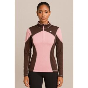 NIKE Fit Therma‎ 1/4 Zip Pullover Black Pink Jacket M Athleisure Gorpcore Y2K